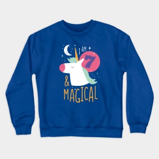 I'm 7 & Magical | Fun Unicorn Birthday Crewneck Sweatshirt